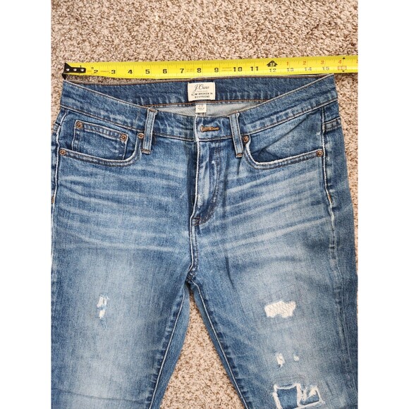 J.Crew Jeans Women's 27P Blue Denim Slim Broken In Boyfriend Distressed - Picture 4 of 5